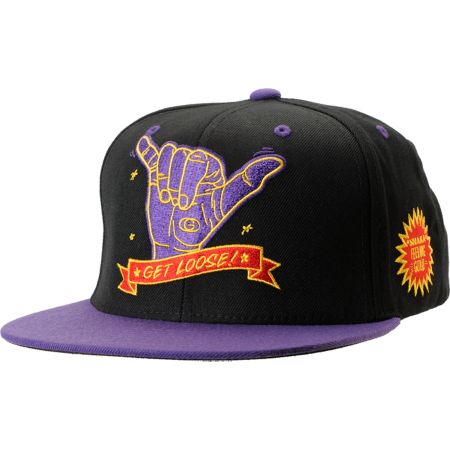 Gold Wheels Get Loose Black Snapback Hat