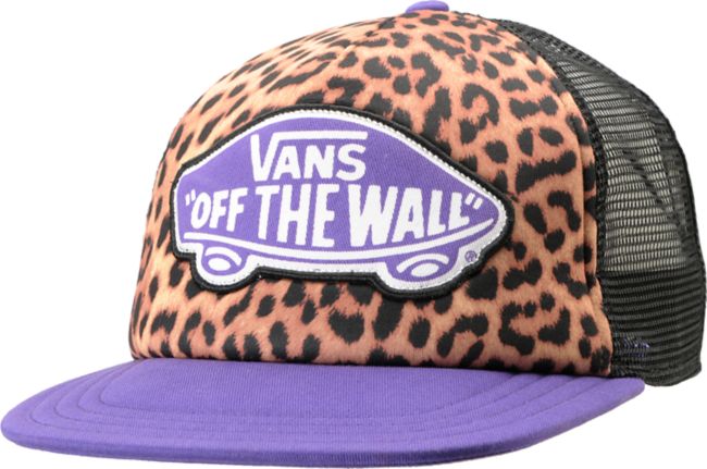 Vans Girls Beach Leopard & Purple Trucker Hat
