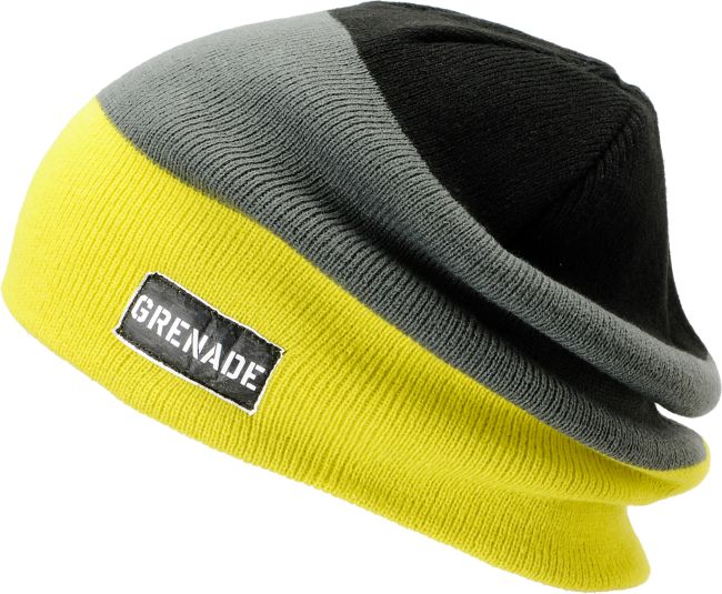 Grenade Blockhead Lime, Grey & Black Beanie