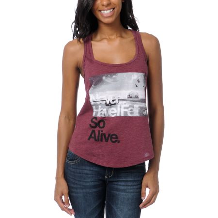Glamour Kills Girls Hunting To Feel Maroon Racerback Tank Top