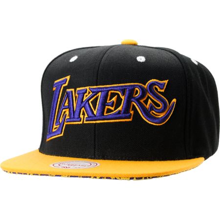 NBA Mitchell and Ness Los Angeles Lakers Crackle Snapback Hat