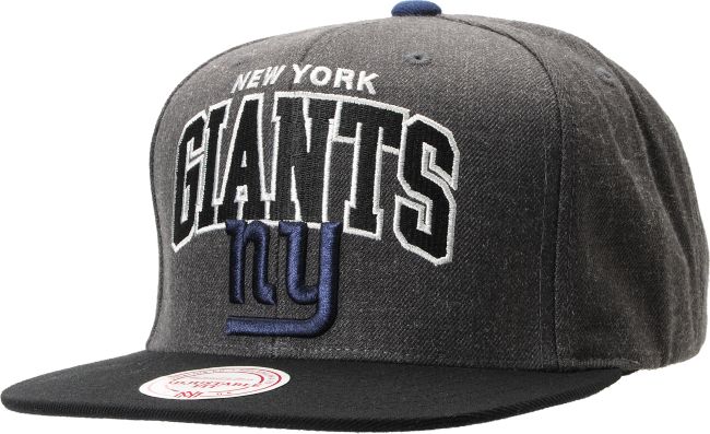 NFL Mitchell and Ness Giants Arch Logo Grey Snapback Hat