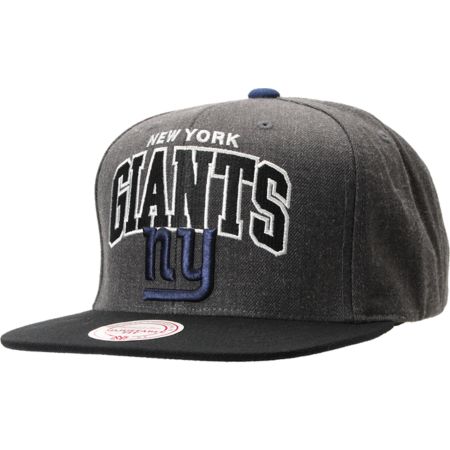 NFL Mitchell and Ness Giants Arch Logo Grey Snapback Hat