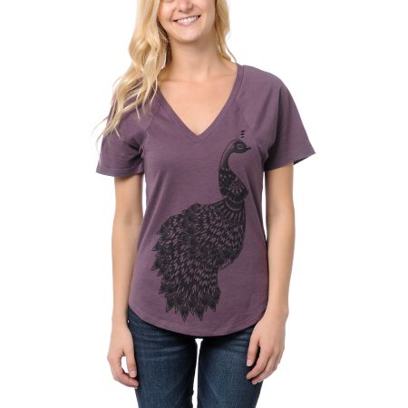 Element Pea Purple V-neck Tee Shirt
