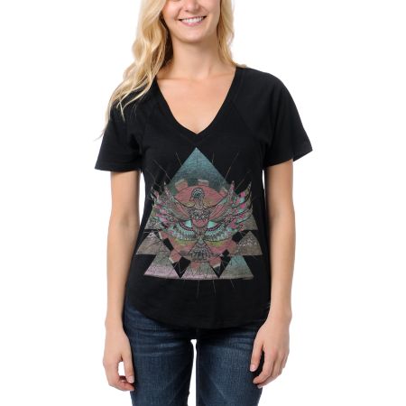 Element Sunbird Black V-neck Tee Shirt