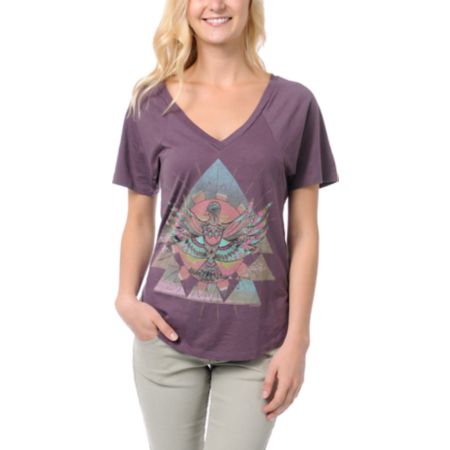 Element Sunbird Purple V-neck Tee Shirt