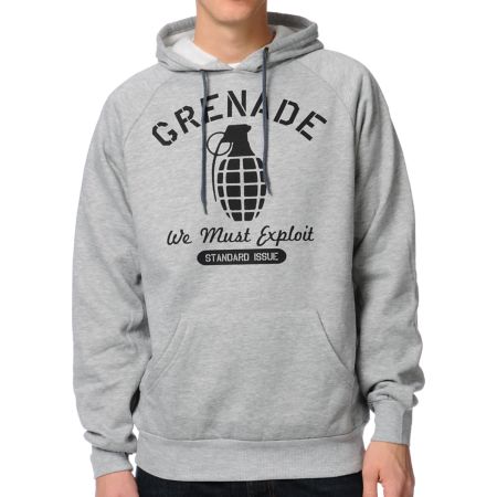 Grenade Standard Issue Heather Grey Pullover Hoodie