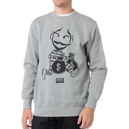 Crooks and Castles Monopoly Grey Crew Neck Sweatshirt