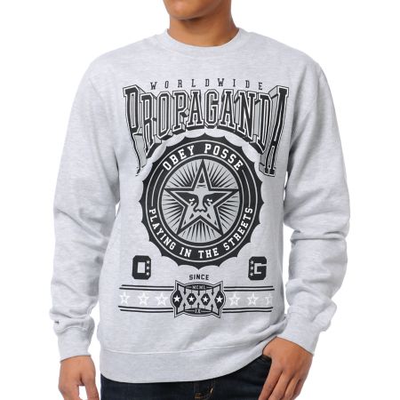 Obey Pro Bowl Grey Crew Neck Sweatshirt