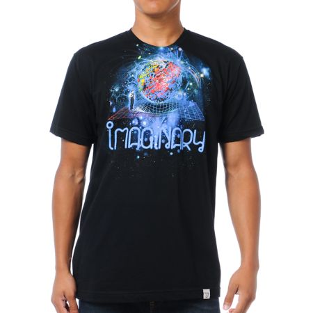 Imaginary Foundation Grid Logo Black Tee Shirt