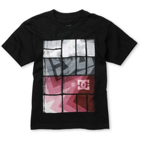 DC Boys Square Stars Black Tee Shirt
