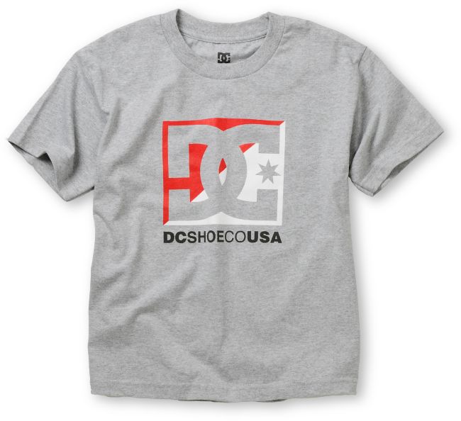 DC Boys Cross Star Grey Tee Shirt