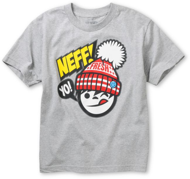 Neff Boys Yo Fresh Grey Tee Shirt