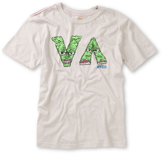 RVCA Boys VA Monster Grey Premium Fit Tee Shirt