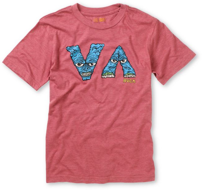 RVCA Boys VA Monster Red Premium Fit Tee Shirt