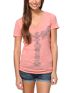 Empyre Girls Totem Heather Coral V-Neck Tee Shirt 