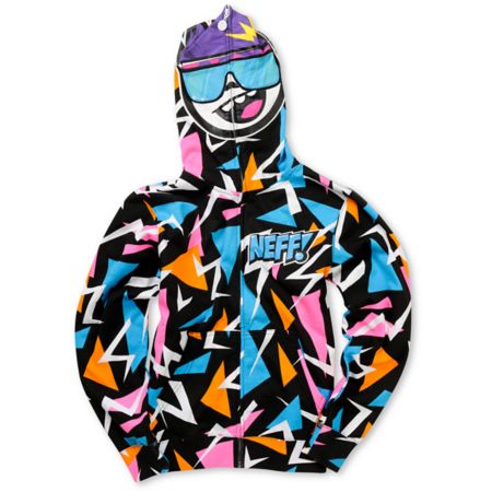 Neff Boys Retro Multicolored Full Zip Face Mask Hoodie