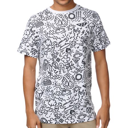 A-Lab Scribble White Tee Shirt