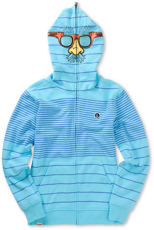 Volcom Boys Fuzzy Blue Face Mask Hoodie