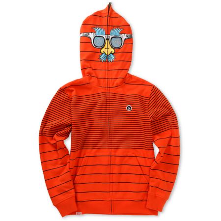 Volcom Boys Fuzzy Red Face Mask Hoodie