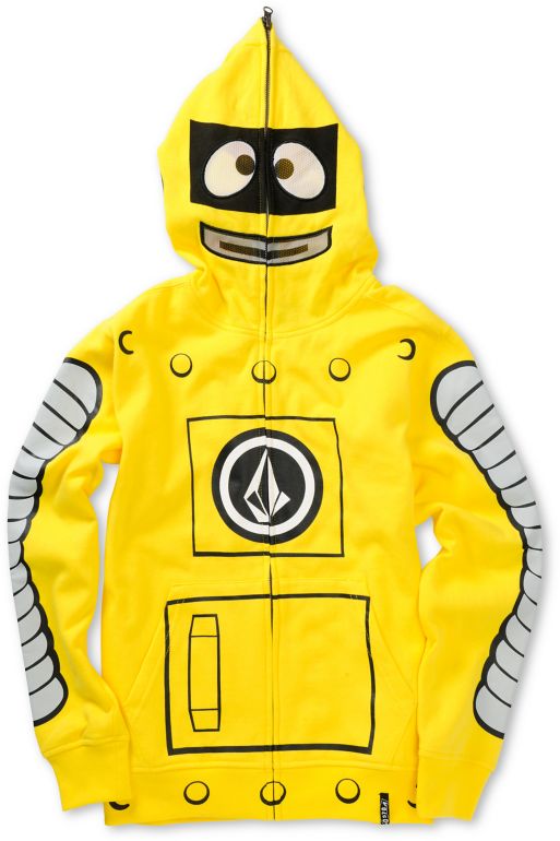 Volcom Boys Yo Gabba Gabba Plex Yellow Face Mask Hoodie