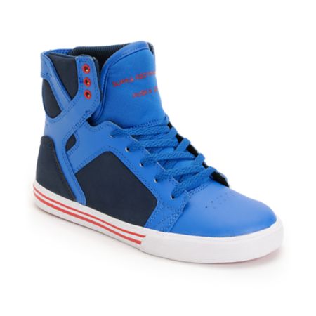 Supra Kids Skytop Royal Blue & Navy Skate Shoe
