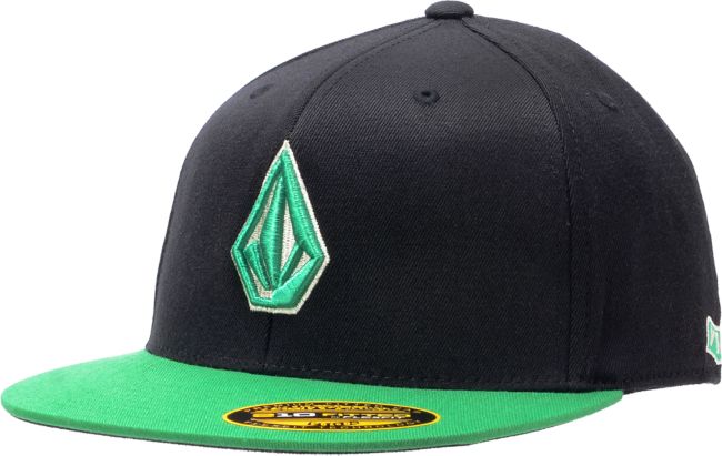 Volcom 2-Stone Black & Green Fitted Hat