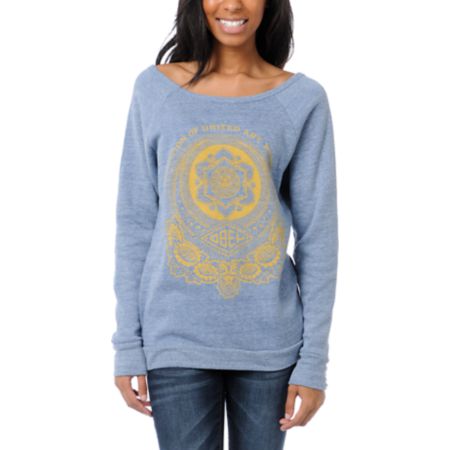 Obey United Art Workers Blue Vandal Crew Neck Sweatshirt