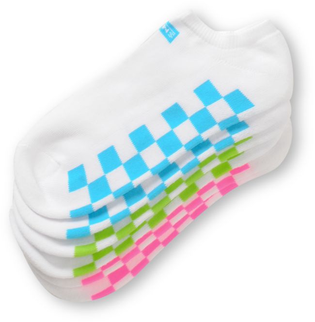 Vans White & Neon 3-Pack Ankle Socks