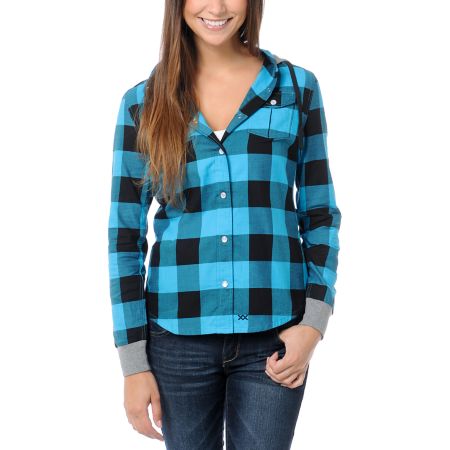 Glamour Kills Observer Teal Plaid Shirt 