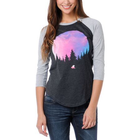 Glamour Kills Final Frontier Charcoal & Grey Baseball Tee Shirt