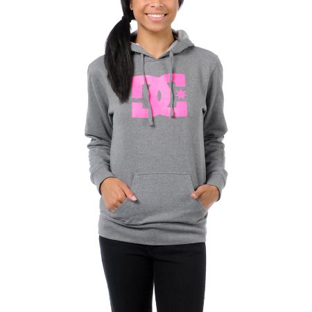 DC Girls T-Star Heather Grey Pullover Hoodie