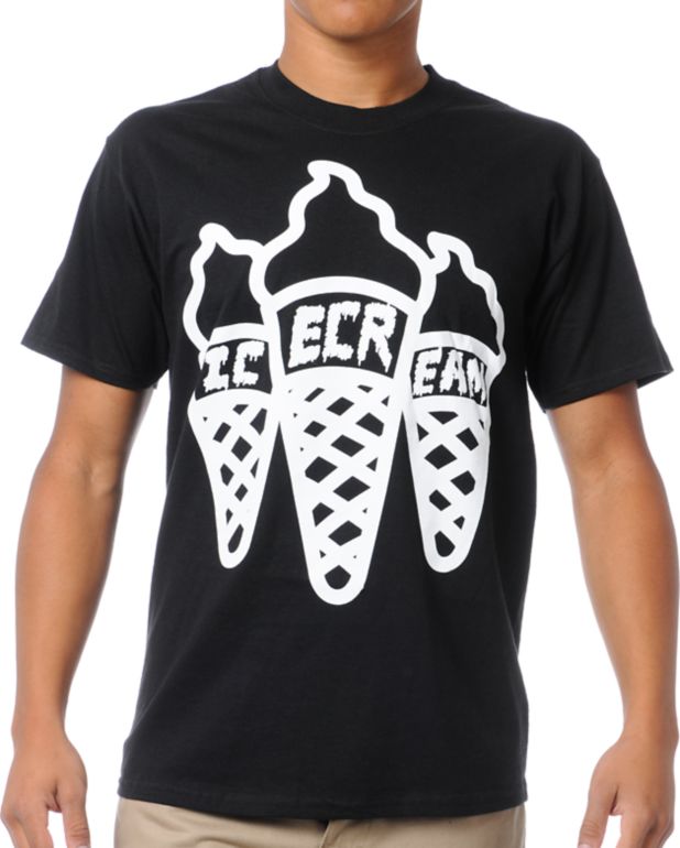 ICECREAM Multi Cone Black Tee Shirt