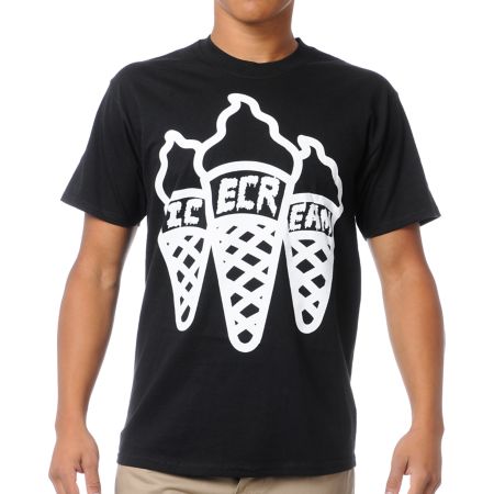 ICECREAM Multi Cone Black Tee Shirt