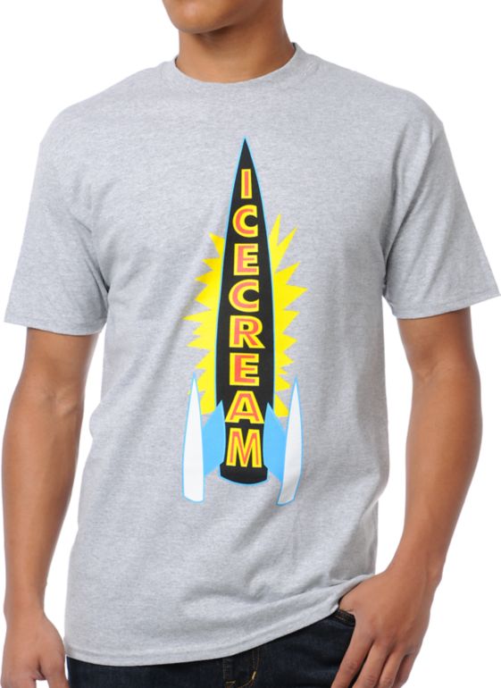 ICECREAM Rocket Heather Grey Tee Shirt