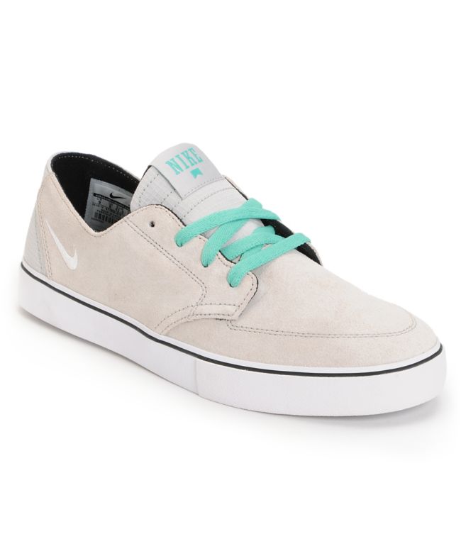 Nike Braata LR Neutral Grey, White & Crystal Mint Skate Shoe