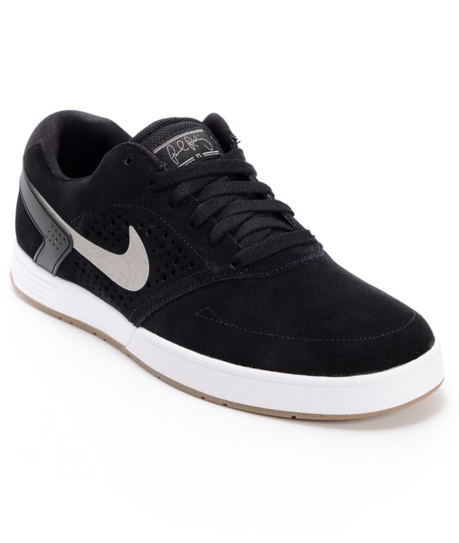Nike SB P-Rod 6 Lunarlon Black, Medium Grey, & White Skate Shoe