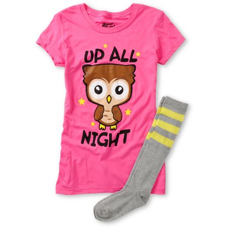 Bitter Sweet Up All Night Graphic Tee & Socks Pack