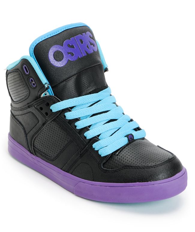Osiris Kids NYC 83 Vulc Black, Teal & Purple Skate Shoe