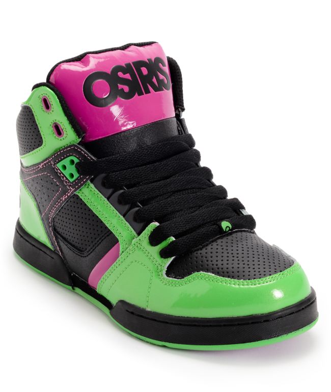 Osiris Kids NYC 83 Purple, Black & Lime Skate Shoe