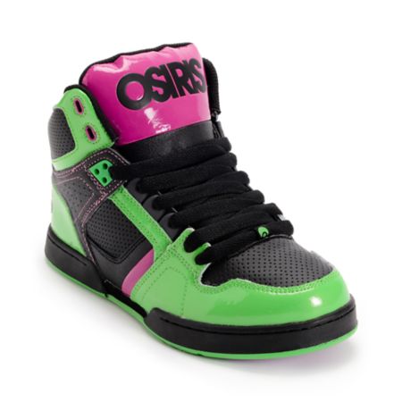 Osiris Kids NYC 83 Purple, Black & Lime Skate Shoe