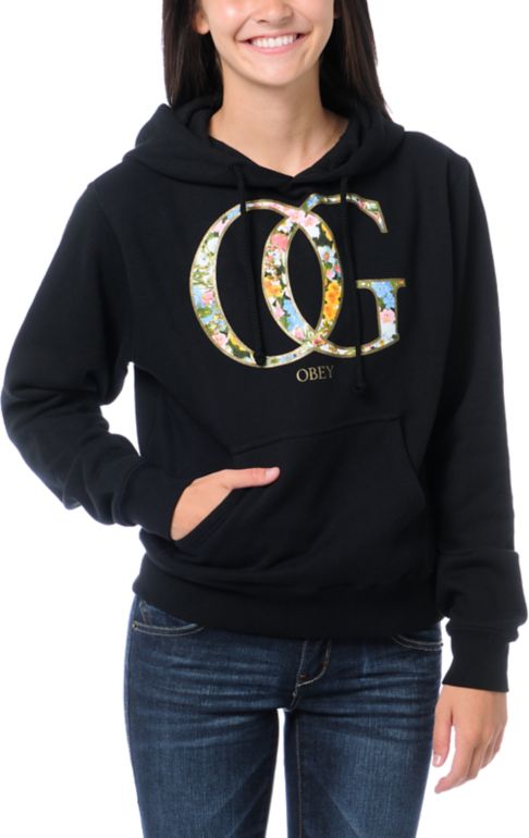 Obey Girls OG Spring Black Pullover Hoodie