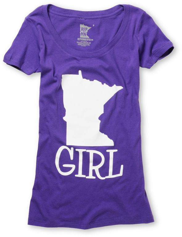 Rep MN Girl Purple Scoop Neck Tee Shirt