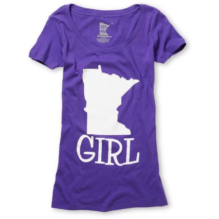 Rep MN Girl Purple Scoop Neck Tee Shirt