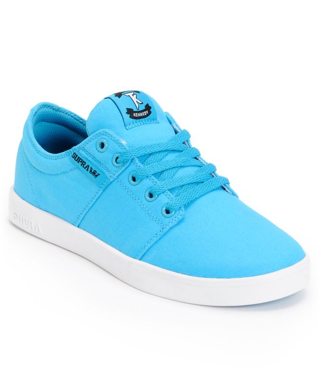 Supra Stacks Turquoise & White Canvas Skate Shoe