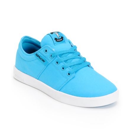 Supra Stacks Turquoise & White Canvas Skate Shoe