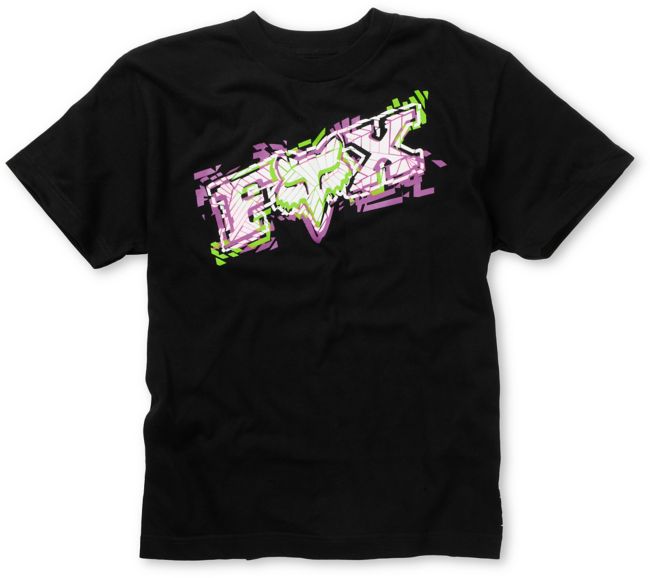 Fox Boys Alarmed Black Tee Shirt