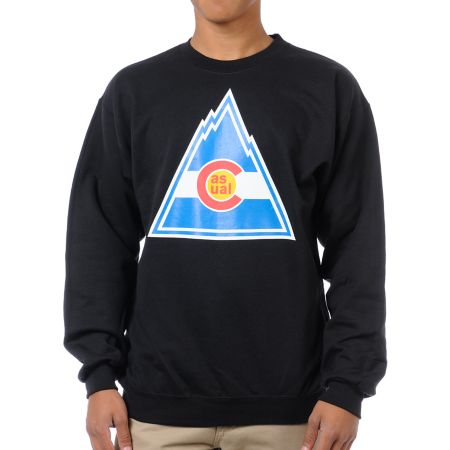 Casual Industrees Rockies Black Crew Neck Sweatshirt