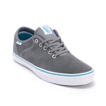 Vans Stage 4 Low Andrew Allen Grey & Teal Suede Skate Shoes