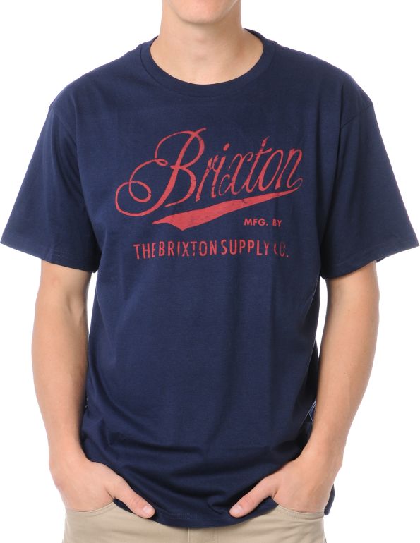 Brixton Pike Navy Blue Tee Shirt